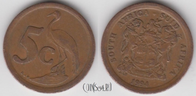 ЮАР 5 центов 1994 года, KM 134, 125-038