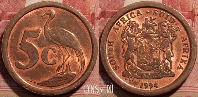 ЮАР 5 центов 1994 года, KM# 134, 206-019