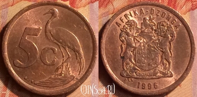 ЮАР 5 центов 1996 года, KM# 160, 420-012