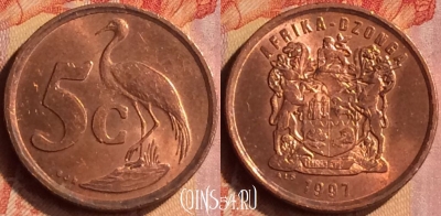 ЮАР 5 центов 1997 года, KM# 160, 420-057