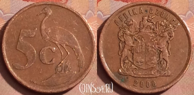 ЮАР 5 центов 2000 года, KM# 160, 363k-010