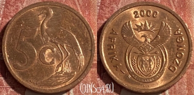 ЮАР 5 центов 2000 г., редкая, KM# 223, 475r-060 ♛