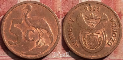ЮАР 5 центов 2001 года, KM# 223, 209-074