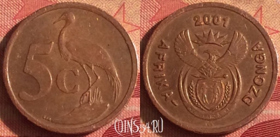 ЮАР 5 центов 2001 года, редкая, KM# 223, 245i-140