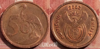 ЮАР 5 центов 2002 года, KM# 268, 209-073