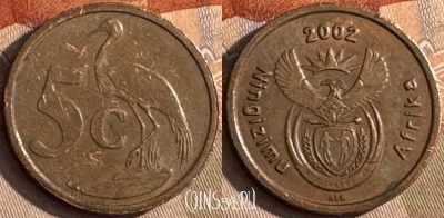 ЮАР 5 центов 2002 года, KM# 268, s217t-089