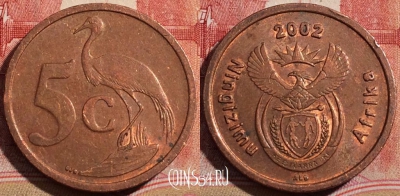 ЮАР 5 центов 2002 года, KM# 268, 221-009