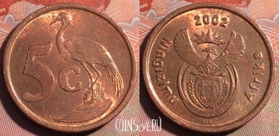 ЮАР 5 центов 2002 года, KM# 268, 252a-105