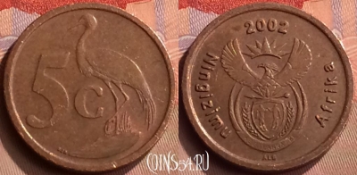 ЮАР 5 центов 2002 года, KM# 268, 418-112