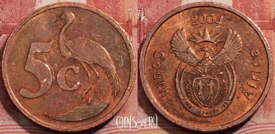 ЮАР 5 центов 2004 года, KM# 325, 207-141