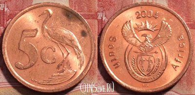 ЮАР 5 центов 2004 года, KM# 325, 227-080