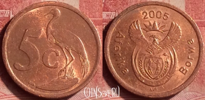 ЮАР 5 центов 2005 года, KM# 291, 371l-022