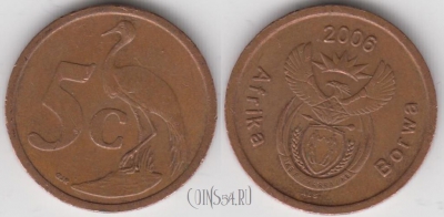 ЮАР 5 центов 2006 года, KM# 486, 134-037