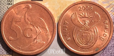 ЮАР 5 центов 2006 года, KM# 486, 146-046