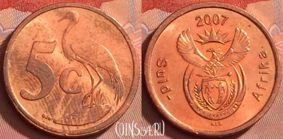 ЮАР 5 центов 2007 года, KM# 340, 292l-047