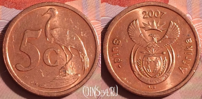 ЮАР 5 центов 2007 года, KM# 340, 336i-136