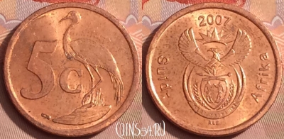ЮАР 5 центов 2007 года, KM# 340, 352k-031