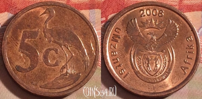 ЮАР 5 центов 2008 года, KM# 440, 088b-089