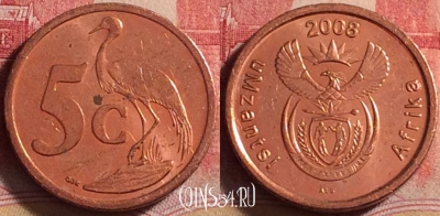 ЮАР 5 центов 2008 года, KM# 440, 214j-067