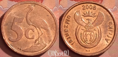 ЮАР 5 центов 2008 года, KM# 440, 294l-044