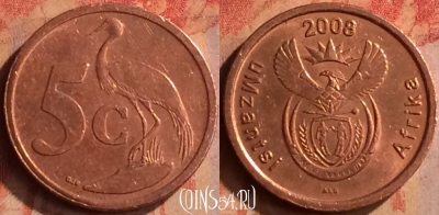 ЮАР 5 центов 2008 года, KM# 440, 415-103