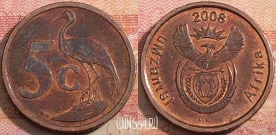 ЮАР 5 центов 2008 года, KM# 440, a071-093