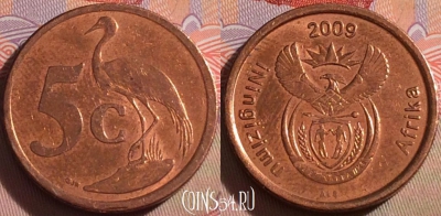 ЮАР 5 центов 2009 года, KM# 464, 104b-137
