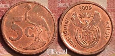 ЮАР 5 центов 2009 года, KM# 464, 192l-090