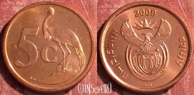 ЮАР 5 центов 2009 года, KM# 464, 407-125