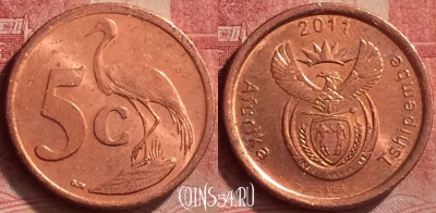 ЮАР 5 центов 2011 года, KM# 500, 054l-097
