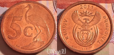 ЮАР 5 центов 2011 года, KM# 500, 097a-005