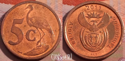 ЮАР 5 центов 2011 года, KM# 500, 116b-121