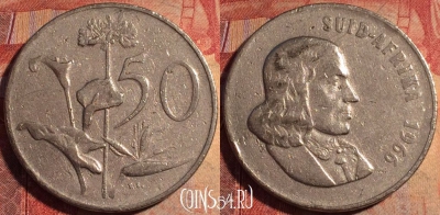 ЮАР 50 центов 1966 года, SUID-AFRIKA, KM# 70.2, 177a-013