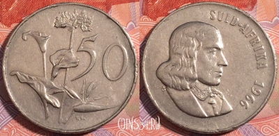 ЮАР 50 центов 1966 года, SUID-AFRIKA, KM# 70.2, a146-134