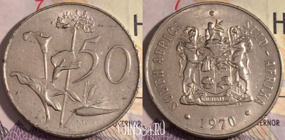 ЮАР 50 центов 1970 года, KM# 87, 183a-051