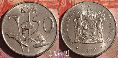 ЮАР 50 центов 1970 года, KM# 87, 312g-019