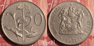 ЮАР 50 центов 1971 года, KM# 87, 439-001