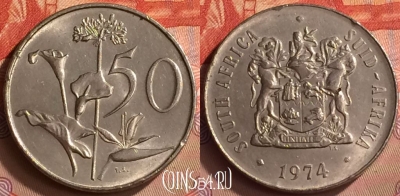 ЮАР 50 центов 1974 года, KM# 87, 242m-105