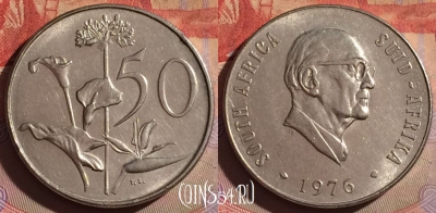 ЮАР 50 центов 1976 года, KM# 96, 330g-076