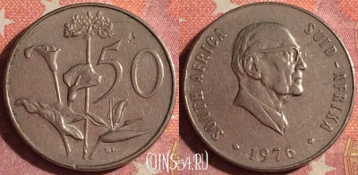 ЮАР 50 центов 1976 года, KM# 96, 363-086