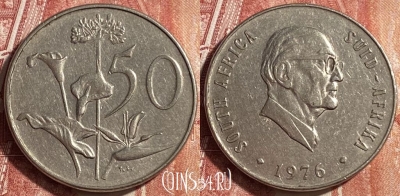 ЮАР 50 центов 1976 года, KM# 96, 452o-068