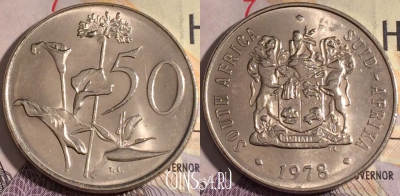 ЮАР 50 центов 1978 года, KM# 87, 182a-142