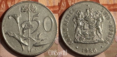 ЮАР 50 центов 1980 года, KM# 87, 147s-063 ♛