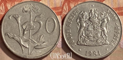 ЮАР 50 центов 1981 года, KM# 87, 431q-058
