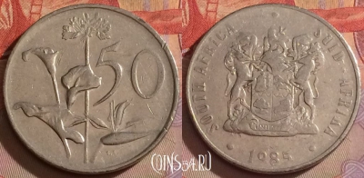 ЮАР 50 центов 1985 года, KM# 87, 329-128