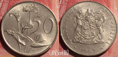 ЮАР 50 центов 1987 года, KM# 87, 078a-113