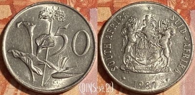 ЮАР 50 центов 1987 года, KM# 87, 464q-568 ♛