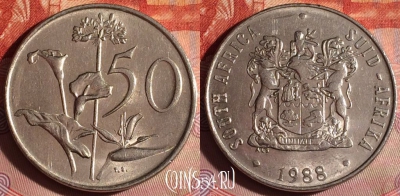 ЮАР 50 центов 1988 года, KM# 87, 184f-029