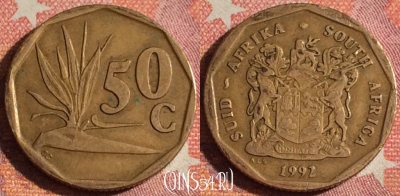 ЮАР 50 центов 1992 года, KM# 137, 359-107