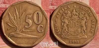ЮАР 50 центов 1993 года, KM# 137, 081m-074